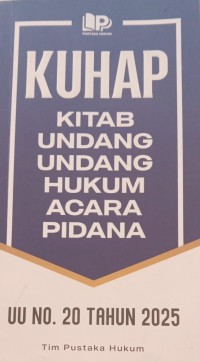 Image of KUHAP KITAB UNDANG UNDANG HUKUM ACARA PIDANA