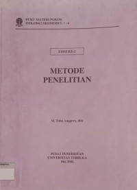 Image of METODE PENELITIAN .ed 2