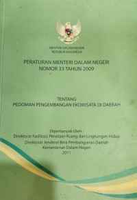 Image of PERATURAN MENTERI DALAM NEGERI NOMOR 33 TAHUN 2009
