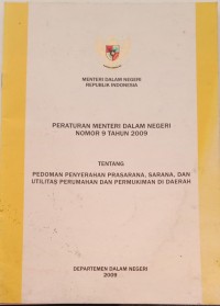 Image of PERATURAN MENTERI DALAM NEGERI NOMOR 9 TAHUN 2009