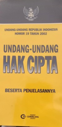Image of UNDANG-UNDANG HAK CIPTA: Beserta penjelasannya